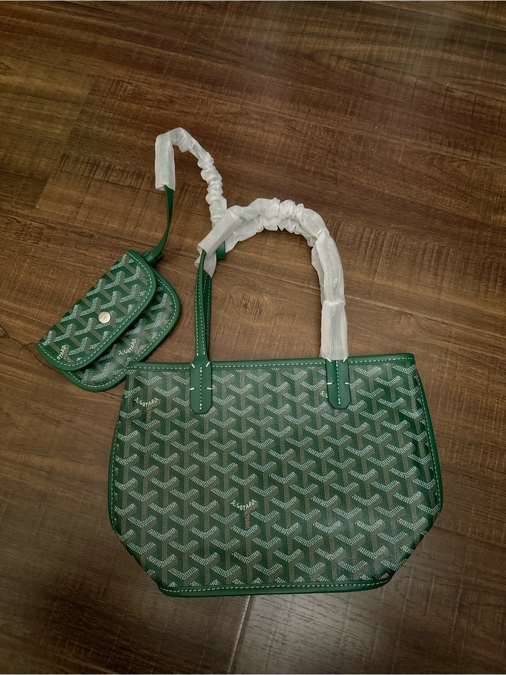 Goyard green tote